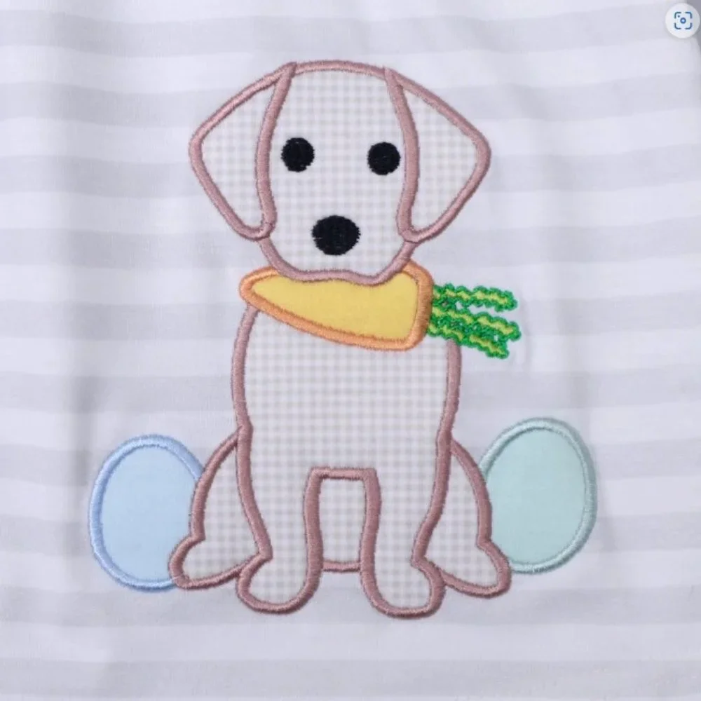 Boutique Easter Labrador Puppy Dog Girls Tunic Dress & Shorts Outfit Set